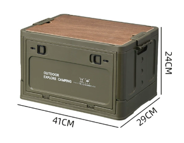 30L  Camping Organizer With Wood Lid