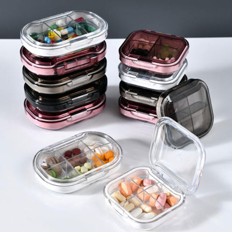 Portable compartments pill box