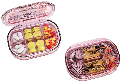 Sealed compartments portable pill box
