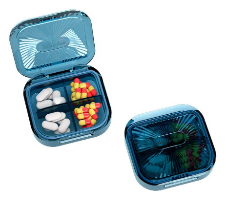 White Striated Surface Pill Box